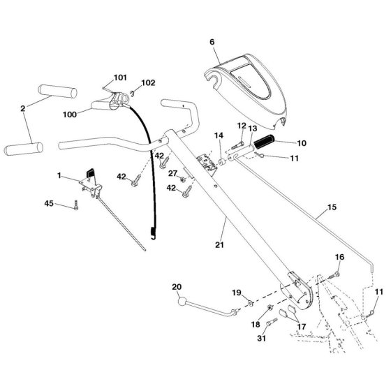 Handle Assembly for Husqvarna DRT 900