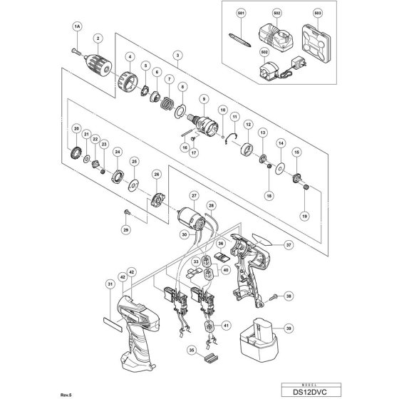 Main Assembly for Hikoki DS12DVC