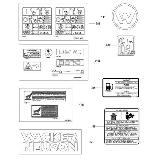 Wacker DS70 Decals