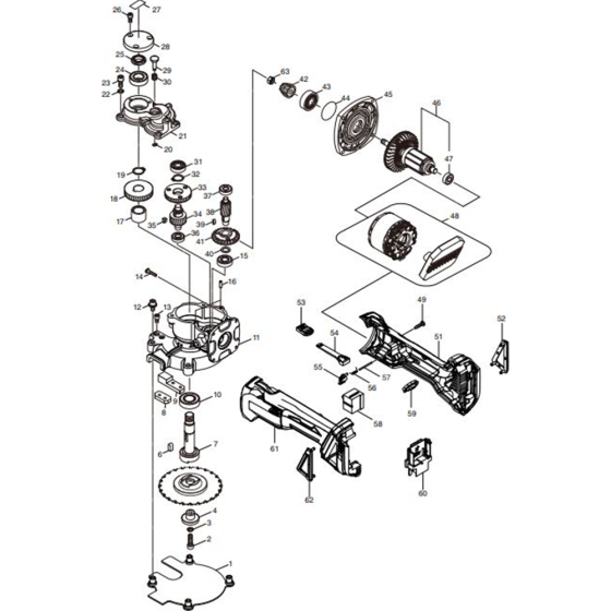 Makita DSC250ZK Assembly