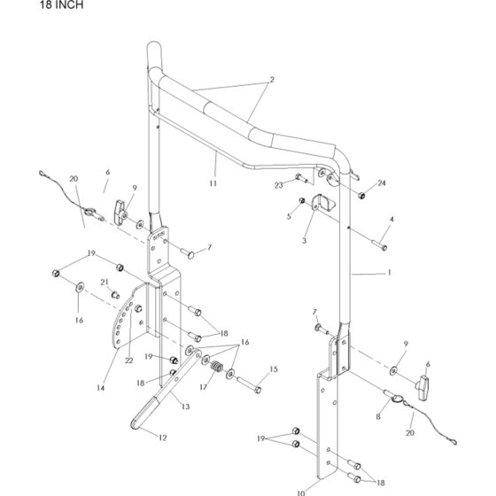 Handle Assembly for Husqvarna DT18BF