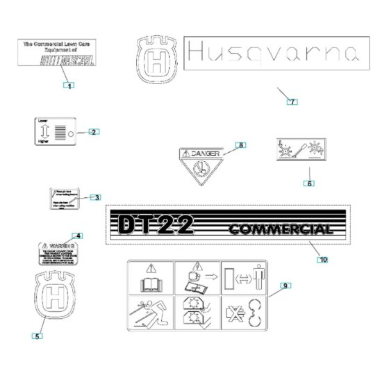Husqvarna DT22H5NRA Decals
