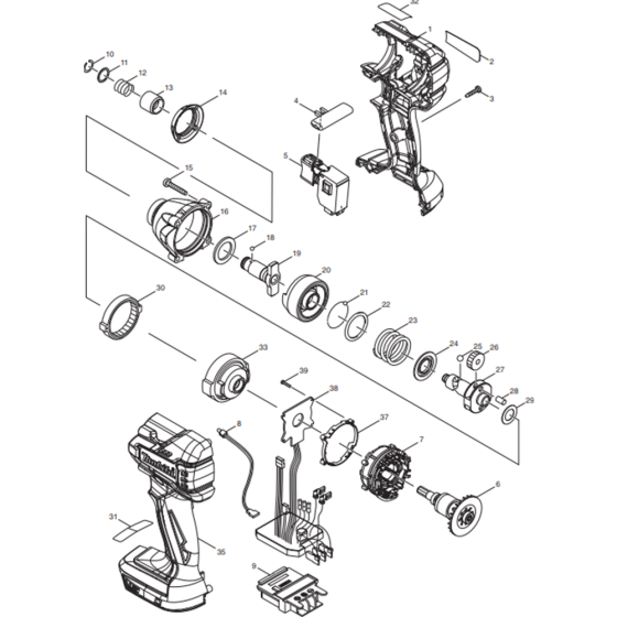 Makita DTD129ZJ Assembly