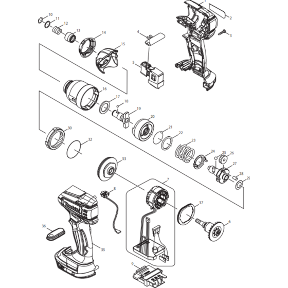 Makita DTD136Z Assembly