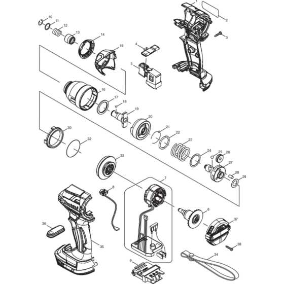 Makita DTD148RFJ Assembly