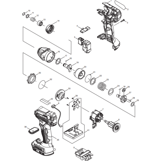 Makita DTD155Z Main Assembly