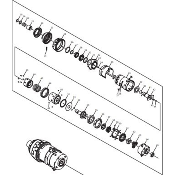 Drill Assembly for Makita DTP131RFE