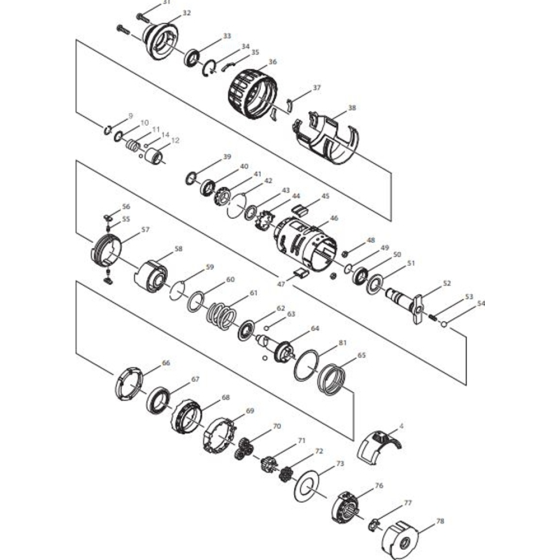 Drill Assembly for Makita DTP140RFE