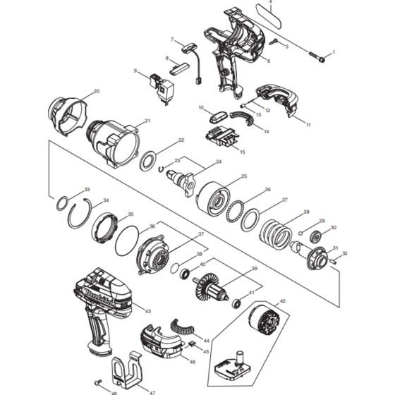 Makita DTW1002Z Assembly