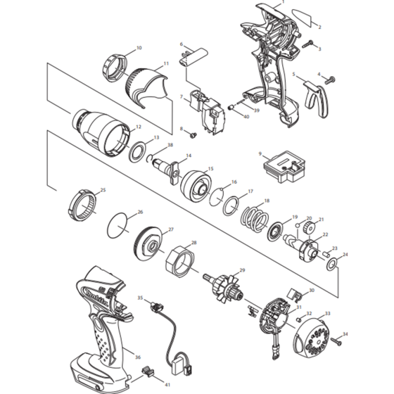 Makita DTW152Z Main Assembly