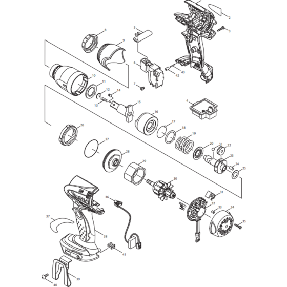 Main Assembly for Makita DTW251RMJ