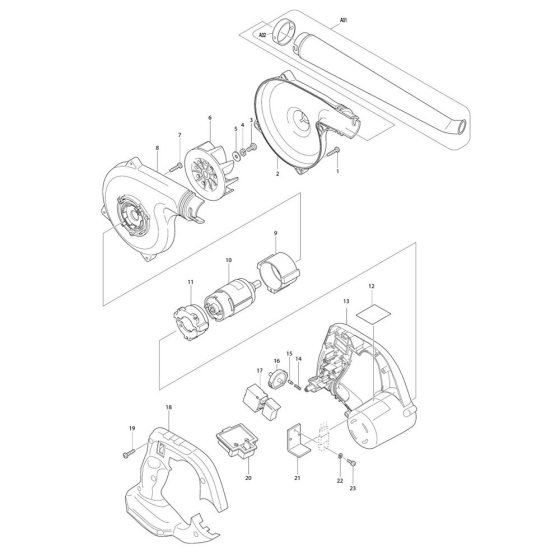 Makita DUB143 Blower Assembly
