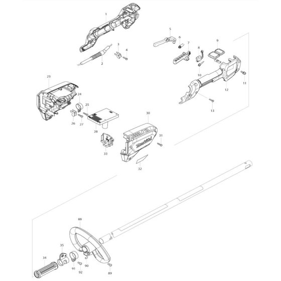 Handle, Lever Assembly for Makita