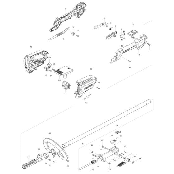 Handle, Lever Assembly for Makita