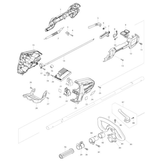 Makita DUR368L Assembly