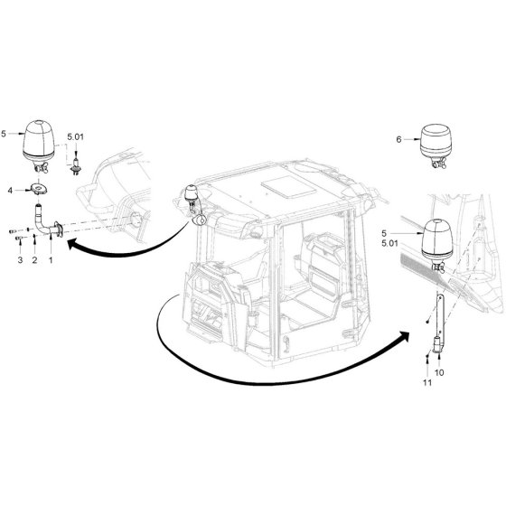 Rotary Beacon for Hamm Roller