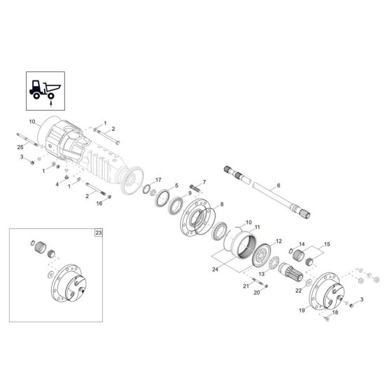 Axle Case & Wheel Hub Assembly