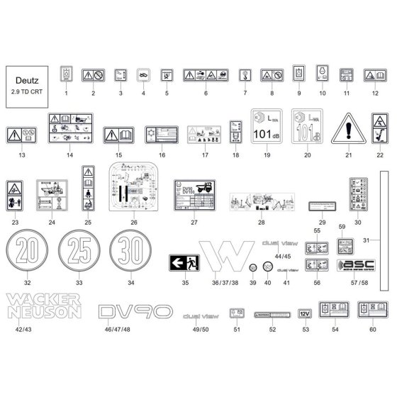 Decals for Wacker DV90-2