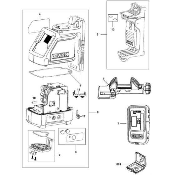 DeWalt DW088CG Main Assembly