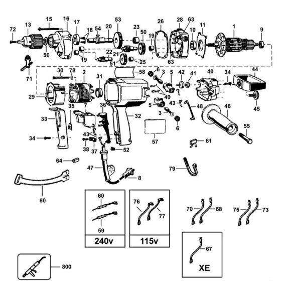 DeWalt DW130 Mixer Assembly