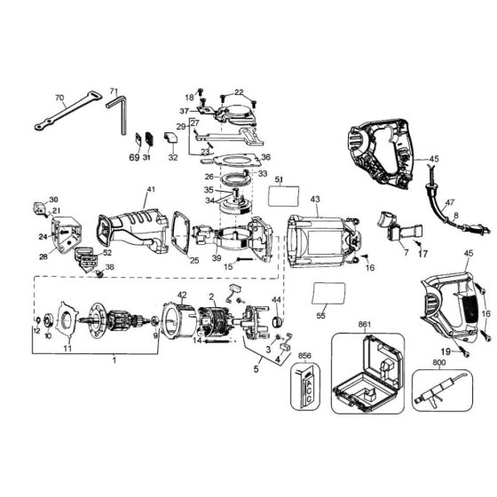 Main Assembly for DeWalt DW303K