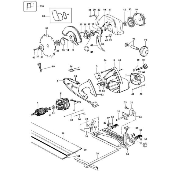 Main Assembly for DeWalt DW351