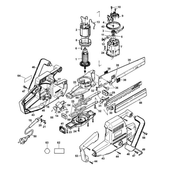 Main Assembly for DeWalt DW390