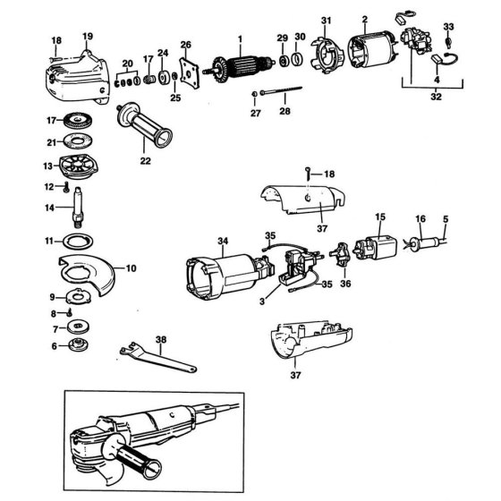 Main Assembly for DeWalt DW405