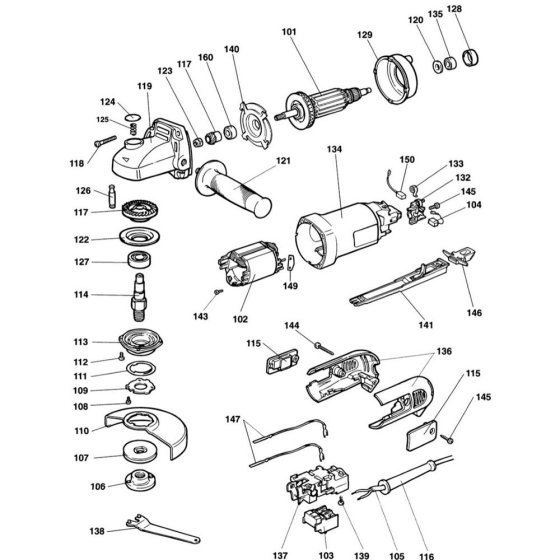Main Assembly for DeWalt DW448