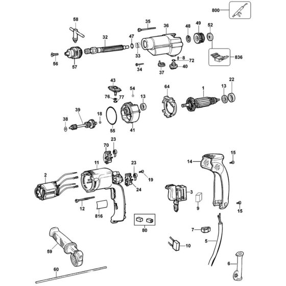 Main Assembly for DeWalt DW501