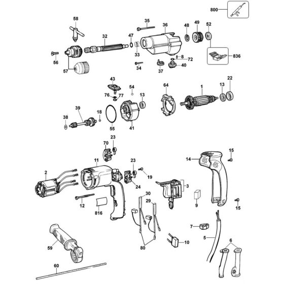 Main Assembly for DeWalt DW505