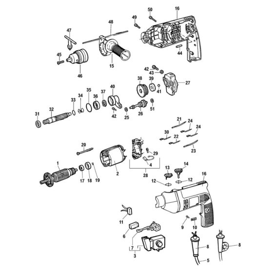 Main Assembly for DeWalt DW512