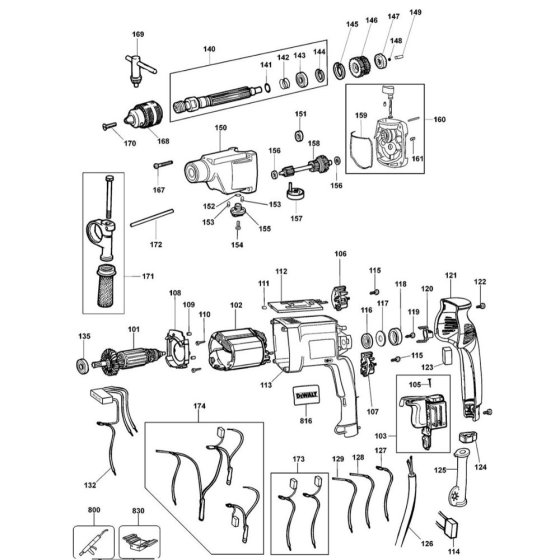 DeWalt DW513 Drill Assembly