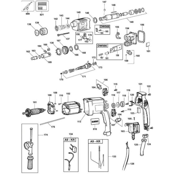 Main Assembly for DeWalt DW563K