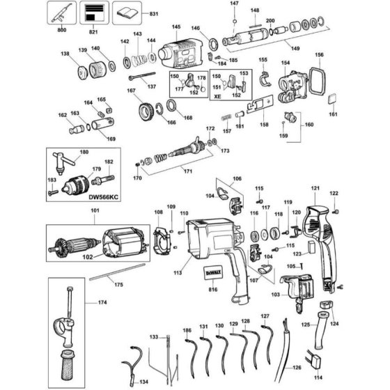 Main Assembly for DeWalt DW566K