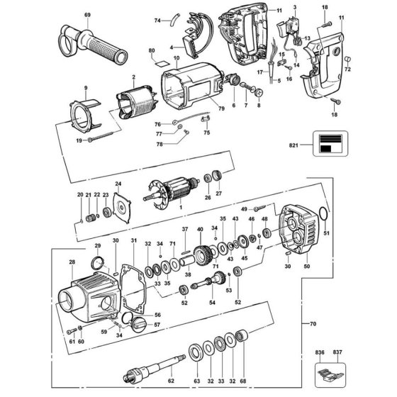 Main Assembly for DeWalt DW580EK