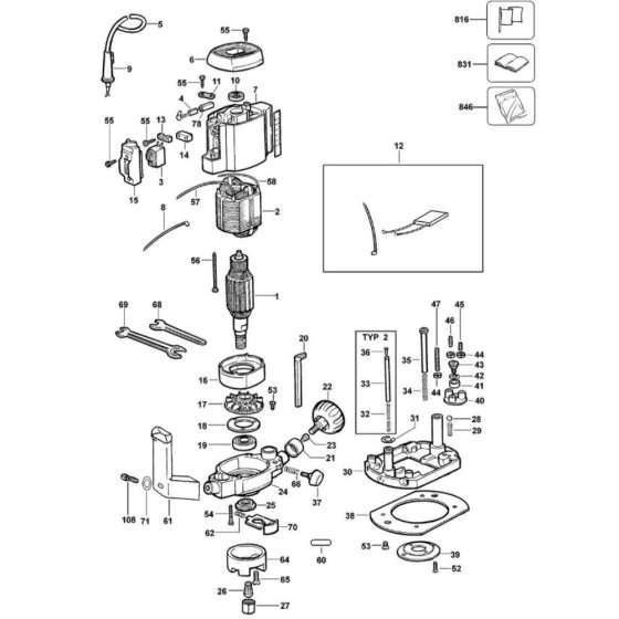 Main Assembly for DeWalt DW614