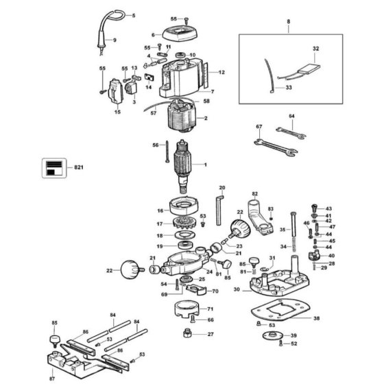 Main Assembly for DeWalt DW614