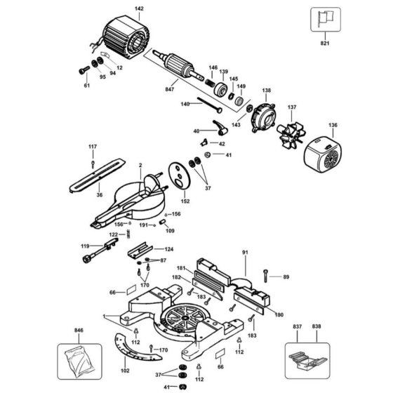 Main Assembly for DeWalt DW711