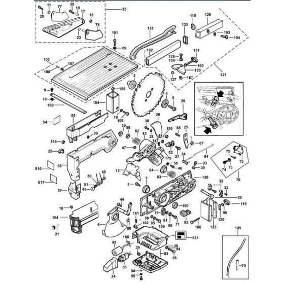 Table Assembly for DeWalt DW711