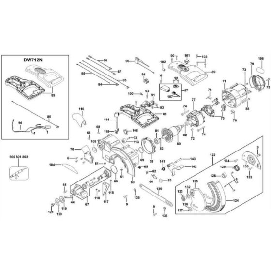 Field Assembly for DeWalt DW712N