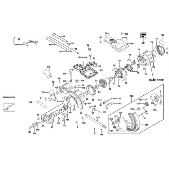 Field Assembly for DeWalt DW712N
