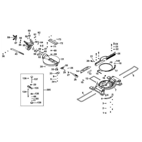 Main Assembly for DeWalt DW714
