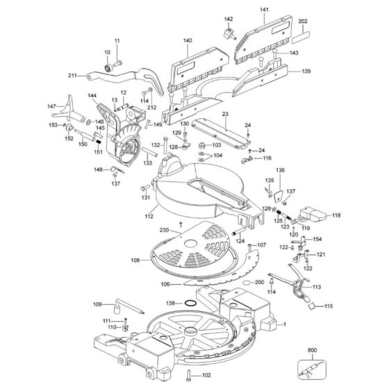 DeWalt DW716E Main Assembly