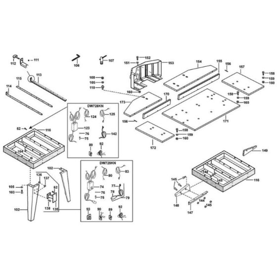 Table Assembly for DeWalt Saw