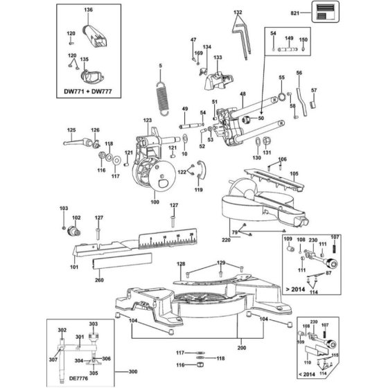 DeWalt DW777 Type 2 Assembly