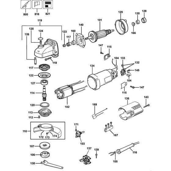 Main Assembly for DeWalt DW810