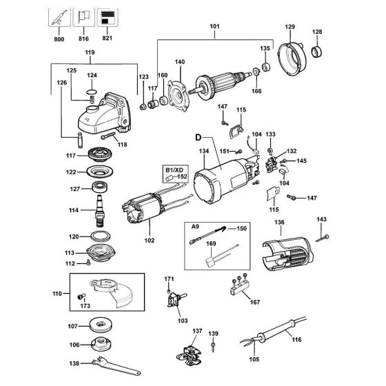 Main Assembly for DeWalt DW811