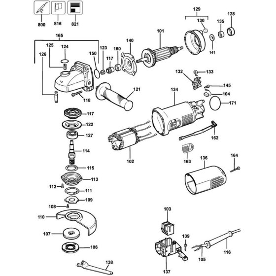Main Assembly for DeWalt DW824