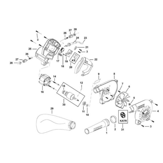 DeWalt DWB6800 Main Assembly